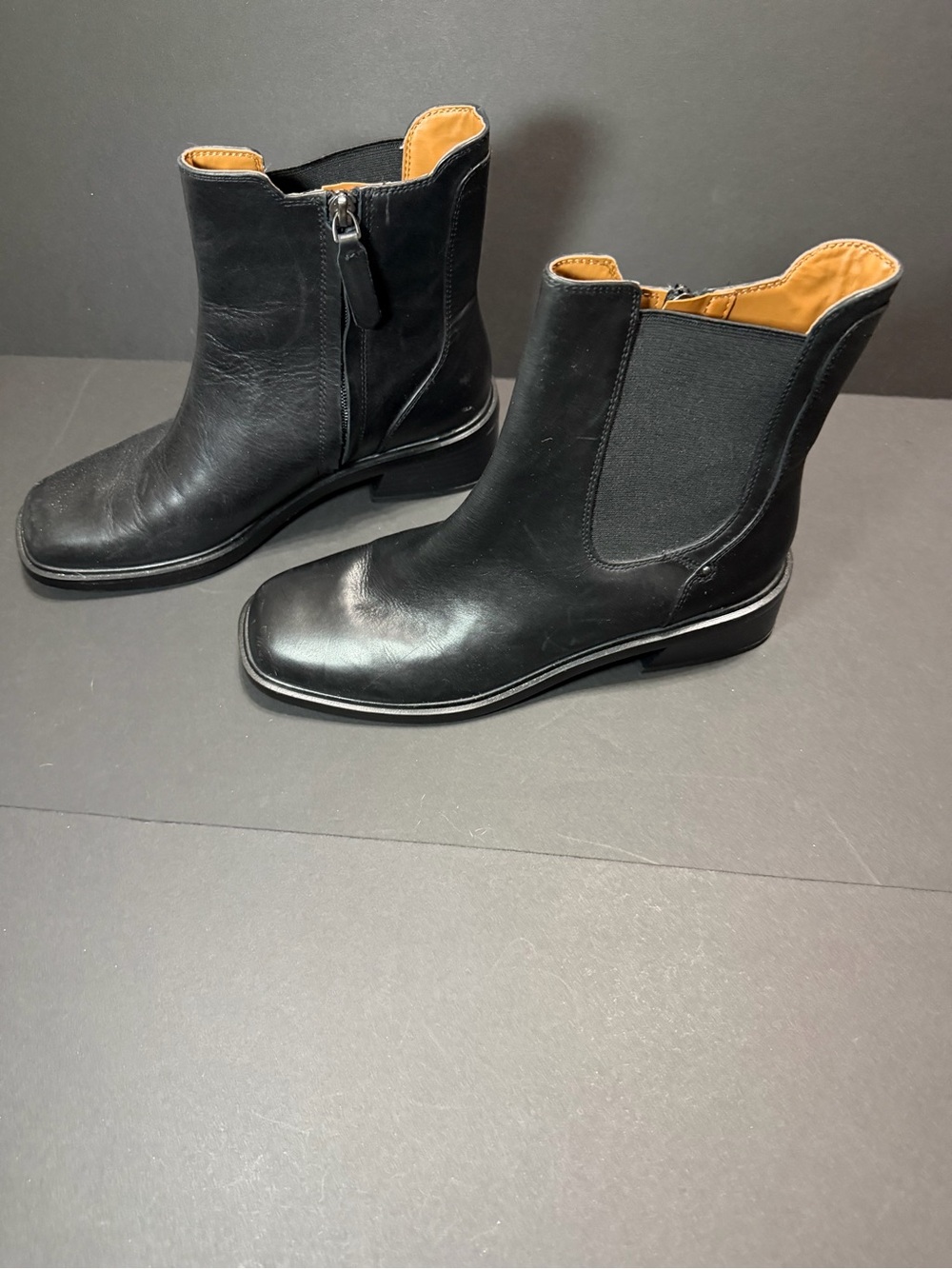 Franco Sarto Black Leather Women's Ankle Booties NWOT or Box - Picture 2 of 7